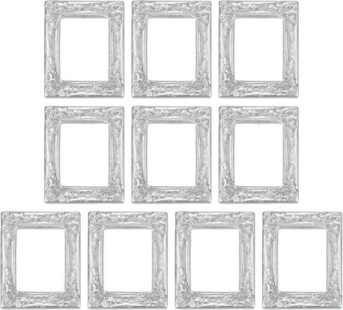 uxcell 10pcs Vintage Resin Picture Frames, Mini Tiny Photo Frame Rectangle Jewelry Display Prop for DIY Table Top Photography Wedding Decor, Gold, 1.5 x 1.2 in Saudi Arabia