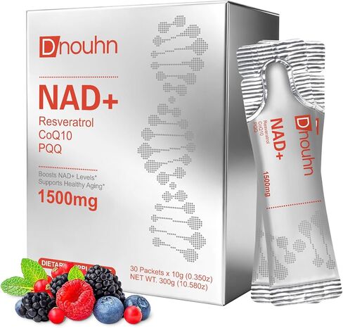 NAD Liquid Supplement 1500mg, Nicotinamide Riboside & Resveratrol with PQQ, NAD Supplement for Women & Men, Boosts Cellular Energy, Anti-Aging, Immune, Focus, 30 Packets in Saudi Arabia