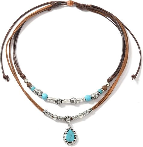 JAVARNV Boho Necklaces for Women Western Necklaces Country Concert Cowgirl Accessories Nashville Outfit for Women Choker Necklace Western Dress Jewelry Country Cowgirl Accessories Gifts in Saudi Arabia