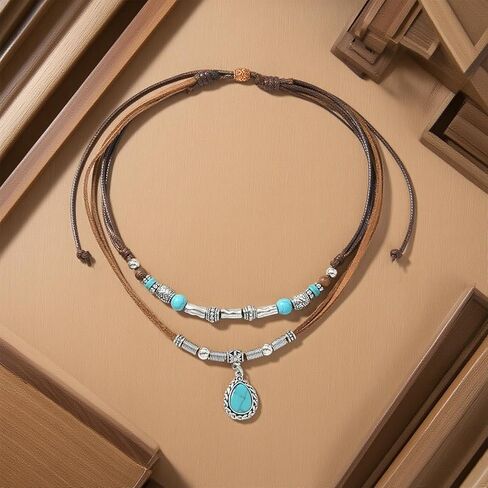 JAVARNV Boho Necklaces for Women Western Necklaces Country Concert Cowgirl Accessories Nashville Outfit for Women Choker Necklace Western Dress Jewelry Country Cowgirl Accessories Gifts in Saudi Arabia