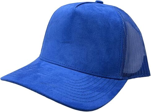 Ashen Fane Faux Suede Polyester Blend 5 Panel Classic Flat or Round Visor Adjustable Snapback Mesh Back Trucker Hat in Saudi Arabia