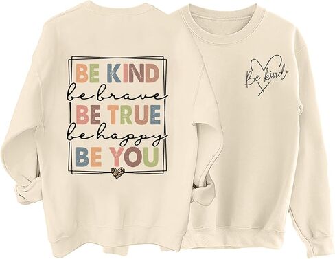 LIWYLU Kindness Is Free Sweatshirt Women Inspirational Sayings Be kind Positive Long Sleeve Shirts Pullover Crewneck Tops in Saudi Arabia