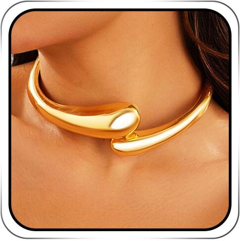 ACEDRE Chunky Gold Cuff Choker Necklace Statement Jewelry for Women in Kuwait
