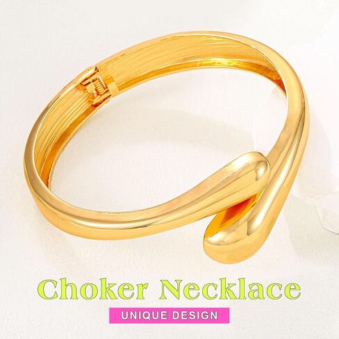 ACEDRE Chunky Gold Cuff Choker Necklace Statement Jewelry for Women in Kuwait
