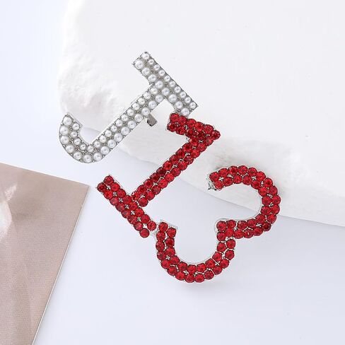 Fashion Metal Inlay Red Sorority Brooch Jewelry Greek Life Delta Women Organization Pin for Gift in Saudi Arabia