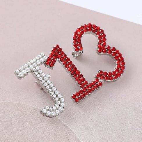 Fashion Metal Inlay Red Sorority Brooch Jewelry Greek Life Delta Women Organization Pin for Gift in Saudi Arabia