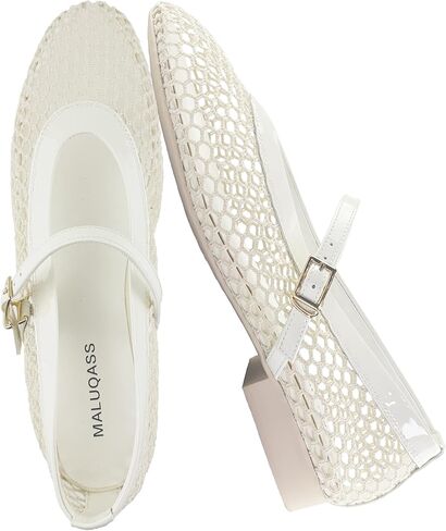 Mesh Flats for Women Ballet Mary Jane Flats Buckle Strap Comfy Casual Office Daily Ballerina Flat Women Shoes in Saudi Arabia