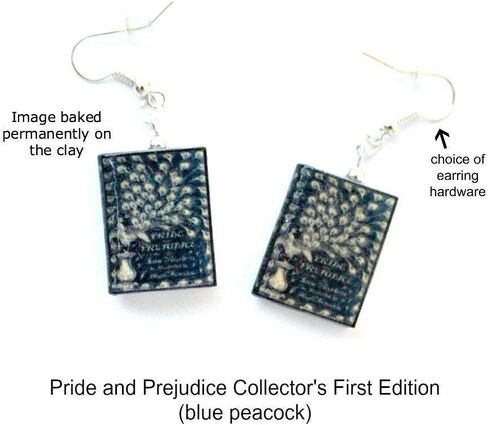 أقراط كتاب Pride and Prejudice Jane Austen Clay الصغيرة اختر الإصدار والأجهزة الخاصة بك in Kuwait