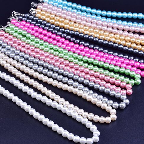 اليدوية الأنيقة مقلد الملونة حبات اللؤلؤ سلسلة ستراند المختنق قلادة الزفاف حفل زفاف حفلة موسيقية زي بيان لذيذ المجوهرات الكلاسيكية للنساء in Kuwait