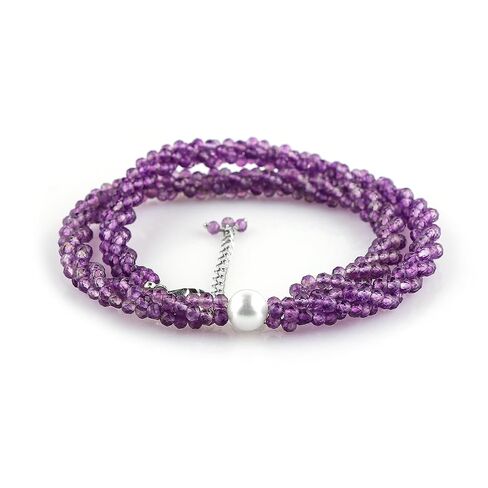 CRYSTALIS Natural Pyrite Enchanting Beads Twisted Rope Choker Necklace with Elegant Pearl, Beaded Crystals, Chakra Healing Gemstone, Gift Giving Women Jewelry, 925 Sterling Silver 18 inch in Kuwait