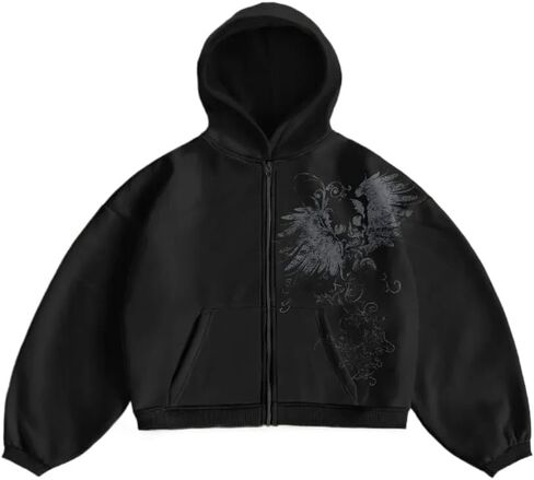 Obenie Unisex Pattern Zipper Hoodie Sweatshirt Y2K Hoodie Casual Jacket Street Wear in Saudi Arabia