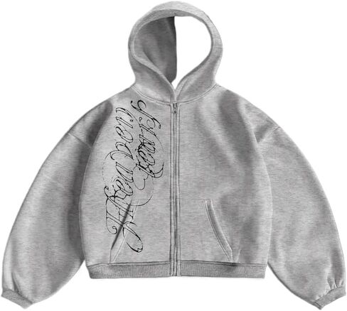 Obenie Unisex Pattern Zipper Hoodie Sweatshirt Y2K Hoodie Casual Jacket Street Wear in Saudi Arabia