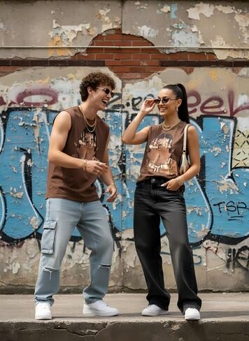 QJQ Men's Graphic Tank Top Crew Neck Sleeveless Sexy Clothes Hippop Summer Rapper Streetwear in Saudi Arabia