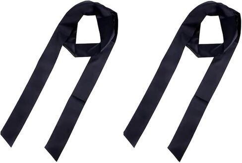 2Pcs Black Satin Belt, Ribbon Long Sash Belt for Dress, Wedding, Birthday, Special Occasion Accessories for Ladies, Women in Saudi Arabia