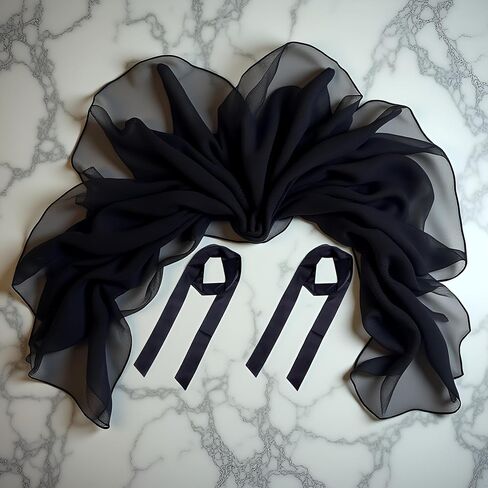 2Pcs Black Satin Belt, Ribbon Long Sash Belt for Dress, Wedding, Birthday, Special Occasion Accessories for Ladies, Women in Saudi Arabia