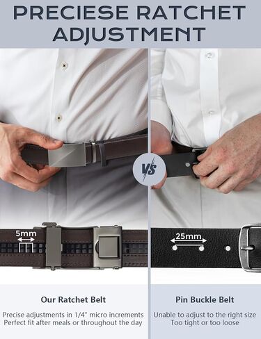 KEYNAT Ratchet Belts for Men, Dress Ratchet Belt Genuine Leather 1 3/8", Mens Belt with Automatic Alloy Buckle in Saudi Arabia