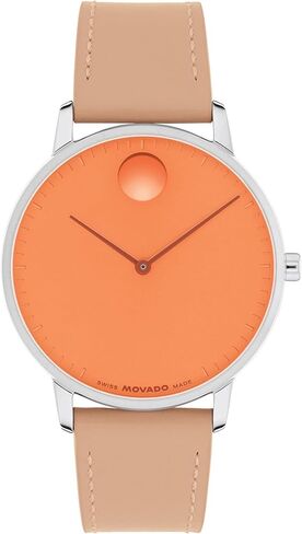 Movado Face Watch - Swiss Quartz, Leather Strap - Classic, Timeless Luxury Fashion Timepiece for Him or Her - 39mm in Saudi Arabia