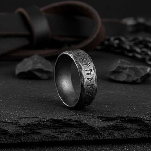 Celtic Spinner Ring 316L Stainless Steel Viking Rune Signet Ring For Men Vintage Jewely Finger Accessories Male US Size - N9 in Saudi Arabia