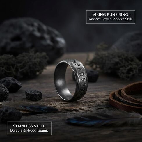 Celtic Spinner Ring 316L Stainless Steel Viking Rune Signet Ring For Men Vintage Jewely Finger Accessories Male US Size - N9 in Saudi Arabia