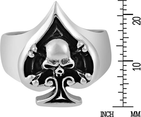 AeraVida Unique Skull in Spade Poker .925 Sterling Silver Ring in Saudi Arabia