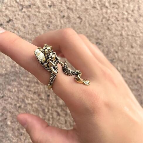 1 Pack Adjustable Rings Novelty Accessory Punk Jewelry Gothic Medieval Fantasy Costume Party Gift for Men Women in Saudi Arabia