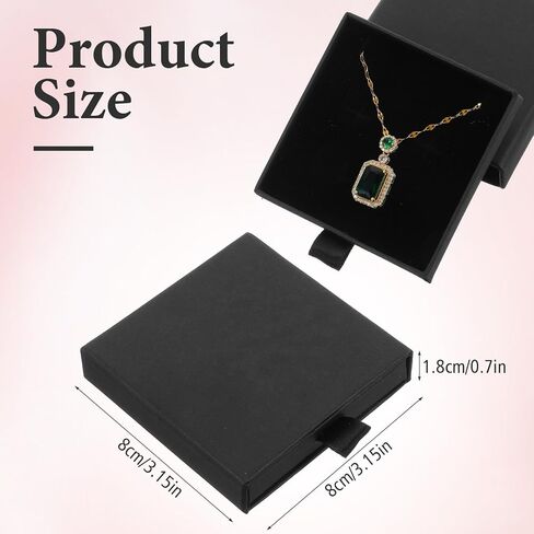 Abeillo 2 Pack Jewelry Gift Boxes Thick Paper Box, 3.1x3.1x0.7 Inch Small Jewelry Gift Boxes (Black) in Saudi Arabia