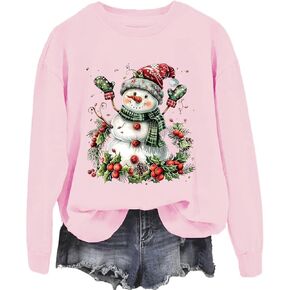 blucagand Snowman Christmas Sweatshirt Jolly Snowman Sweatshirt For Women in Kuwait