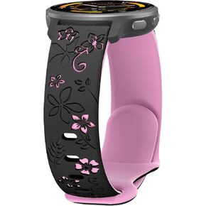 حزام زهري متوافق مع Garmin Venu 3S Venu 2S، حزام رياضي ناعم من السيليكون للسيدات بدرجتين من اللون مقاس 18 مم لـ Venu 4 41 مم/Vivoactive 4S/Vivomove 3S/Forerunner 265s/255s ملحق بديل in Kuwait