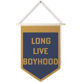 Qpenm Long Live Boyhood Hanging Wall Canvas Banner, Boy Nursery Hanging Pennant Flag Prints, Nursery Boy Wall Decor, Baby Boy Wall Art Poster&Prints for Boys Room Playroom in Kuwait