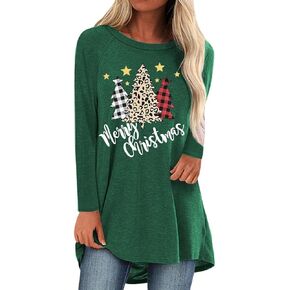 Womens Long Tunics or Tops to Wear with Leggings Short/Long Sleeve Blouses Shirts in Kuwait