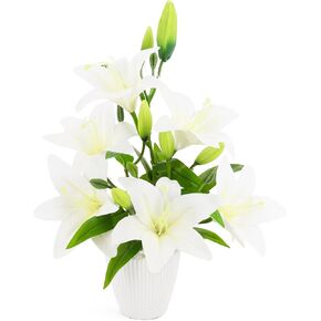 AceList Faux Tree Fake Flowers in Vase, Artificial Flowers with Pot, White Artificial Flowers, Real Touch Flowers in Vase for Wedding Home Party, Faux Flowers, Arboles Artificiales para Decoracion in Kuwait