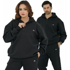 Heavyweight Oversized Quarter Zip Hoodie for Men & Women Premium Fleece Streetwear Style in Saudi Arabia