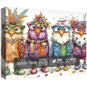 Hummingbird Flower Puzzles for Adults 1000 Pieces, Nature Bird Floral Jigsaw Puzzles, Animal Art Plant Puzzles in Kuwait