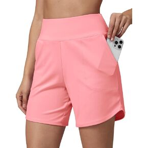 Women's 6" High Waisted Quick Dry Athletic Shorts Stretchy Bermuda Shorts for Running Workouts Casual Wear in Saudi Arabia