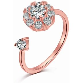 خاتم تململ نسائي للقلق قابل للتعديل 925 فضة استرلينية لتخفيف التوتر خواتم زركون سبينر باند الدائري للنساء والرجال in Kuwait