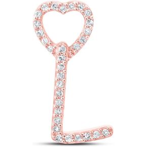 SB Jewelers 10k Rose Gold 1/10 CTW Natural Diamond Gift Heart Initial L Pendant 0.74 Grams in Saudi Arabia