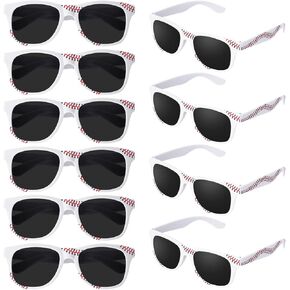 10/20 PCS Baseball Sunglasses White Red Frame Plastic Sunglasses Baseball Team Gifts for Sport Birthday Party Favors in Kuwait