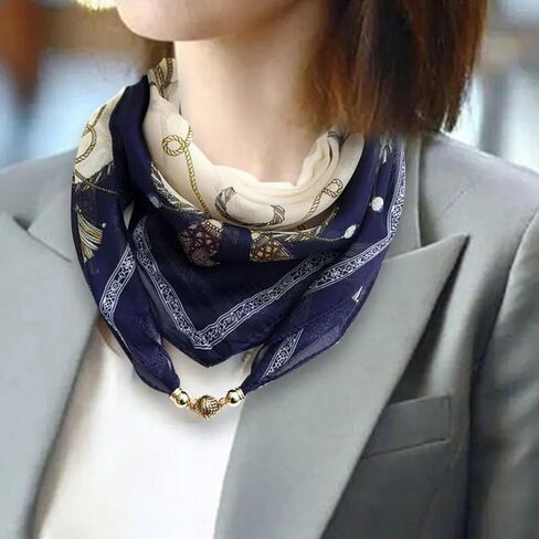 Silk Scarf Necklace for Woman Trendy Black and white Scarf Necklace with Charm Formal Costume Prom Jewelry Gift in Saudi Arabia