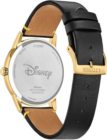 Citizen Men's Eco-Drive Disney Donald Duck Watch, Black Leather Strap, Black Dial, Date (Model: AW1789-04W) in Saudi Arabia