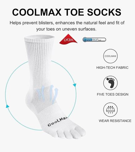 Toe Socks for Men and Women Coolmax Five Finger No Show High Performance Athletic Running 3 Pairs in Saudi Arabia