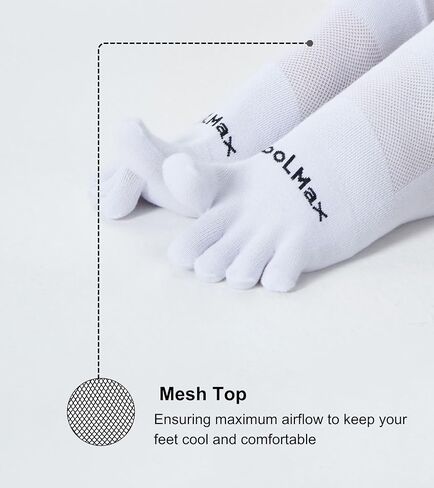 Toe Socks for Men and Women Coolmax Five Finger No Show High Performance Athletic Running 3 Pairs in Saudi Arabia