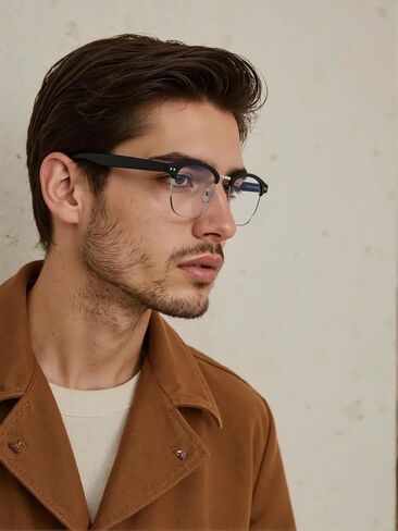 نظارات القراءة التقدمية الفاخرة للرجال من JOLLYNOVA، نصف إطار أنيق يحجب الضوء الأزرق للكمبيوتر متعدد التركيز (تقدمي وسلحفاة، 1.5، ديوبتر) in Kuwait