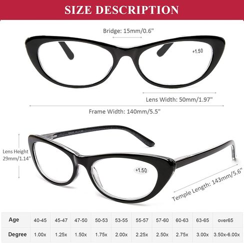 AQWANO Reading Glasses Womens Blue Light Blocking - Cat Eye Ladies Computer Readers Anti Eyestrain UV400 Eyeglasses in Saudi Arabia