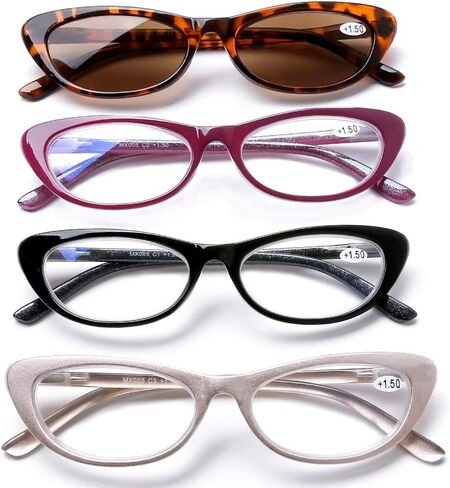 AQWANO Reading Glasses Womens Blue Light Blocking - Cat Eye Ladies Computer Readers Anti Eyestrain UV400 Eyeglasses in Saudi Arabia