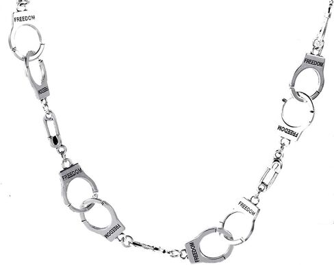 Hewill Handcuffs Choker Necklace Harajuku Handcuff Infinity Interlocking Circle Collar Statement Necklace for Women Men Punk Jewelry in Saudi Arabia