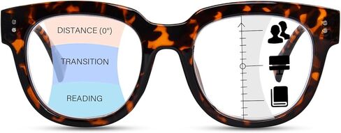 YUKANG Progressive Multifocal Reading Glasses for Women Men Oversized Anti Blue Multifocus Computer Readers Spring Hinges in Saudi Arabia