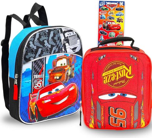 Disney Cars Mini Backpack with Lunch Box Set - Bundle with 11" Small Lightning McQueen Backpack, Lunch Bag, Stickers, More | Disney Cars Lunch Bag Set in Saudi Arabia