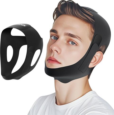 NNSRR Chin Strap for Sleeping,Anti Snore Chin Strap for CPAP Users,Anti Snoring Devices Breathable and Reusable for Men and Women,Simple and Effective Snoring Solution in Saudi Arabia