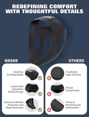 NNSRR Chin Strap for Sleeping,Anti Snore Chin Strap for CPAP Users,Anti Snoring Devices Breathable and Reusable for Men and Women,Simple and Effective Snoring Solution in Saudi Arabia