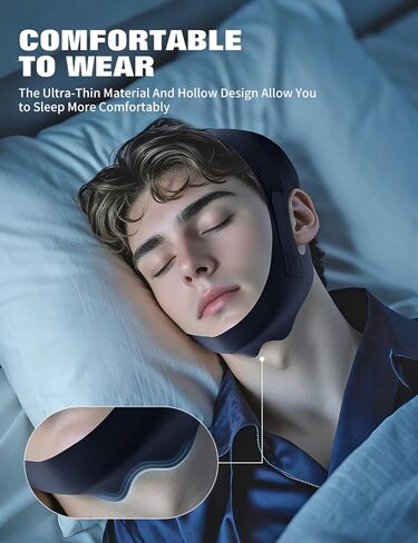 NNSRR Chin Strap for Sleeping,Anti Snore Chin Strap for CPAP Users,Anti Snoring Devices Breathable and Reusable for Men and Women,Simple and Effective Snoring Solution in Saudi Arabia